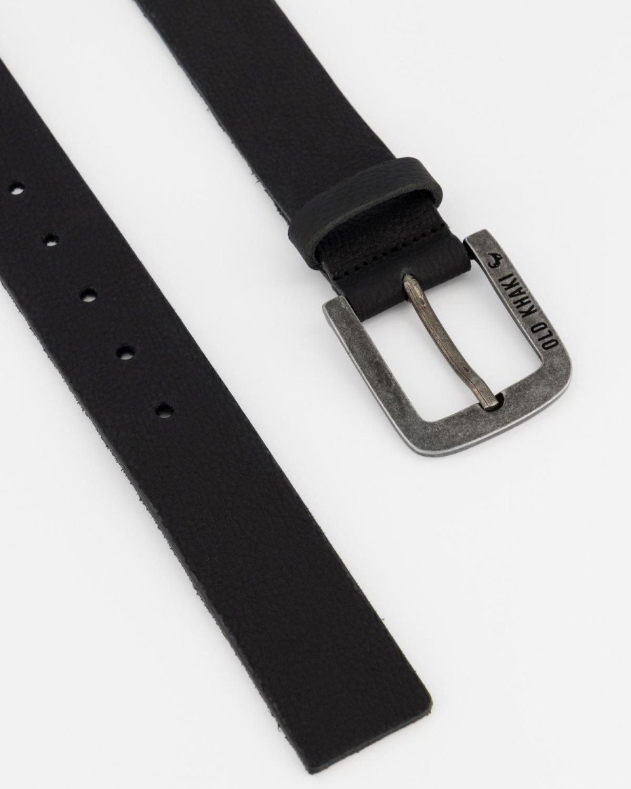 Old Khaki Belts | Men'S Bennett Branded Leather Belt Black