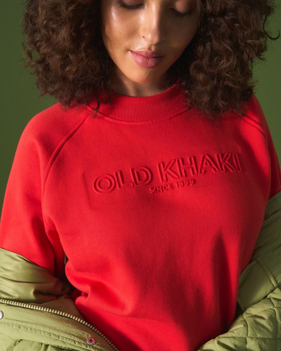 Old Khaki Knitwear & Sweats | Women'S Cayla Embossed Sweat Coral