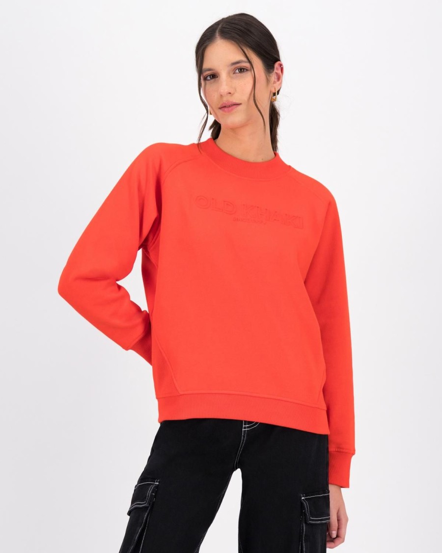 Old Khaki Knitwear & Sweats | Women'S Cayla Embossed Sweat Coral