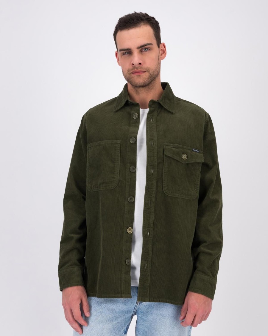 Old Khaki Jackets | Men'S Henry Corduroy Shacket Olive