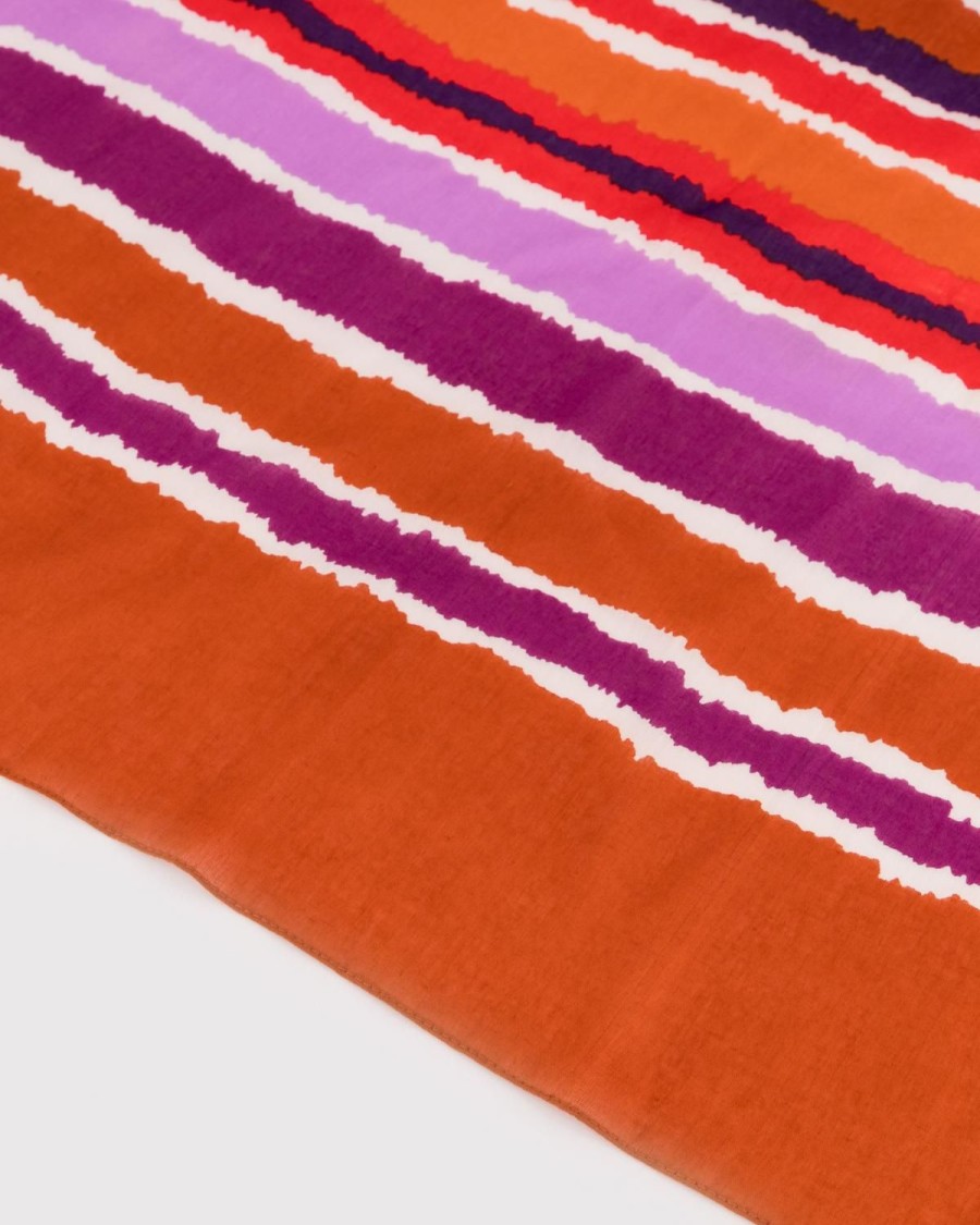 Old Khaki Scarves & Kimonos | Raylette Abstract Stripe Print Scarf Orange